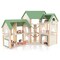 Wooden Corner Dollhouse Playset with 6 Rooms and 36 Pieces for Kids 3+ Years Old - 34" x 14.5" x 32.5" (L x W x H)